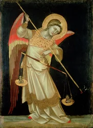 Un ange pesant une âme, c.1348-55
